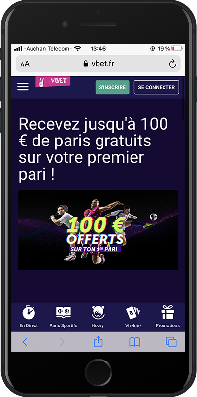 vbet 100 euro paris gratuit oferts
